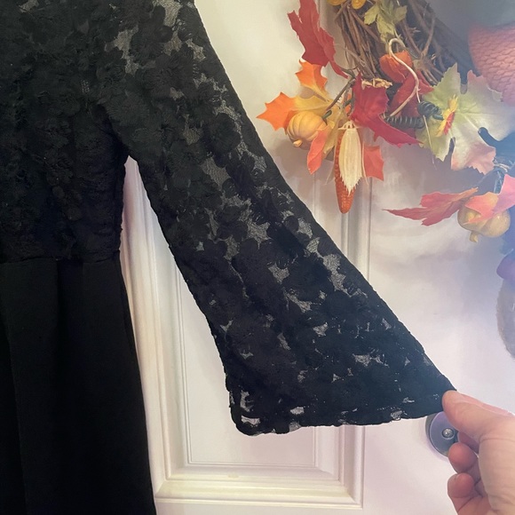 Girls Black Jumpsuit fits 8 Year Olds.Stretchy floral black on top half by SHEIN - Picture 5 of 14